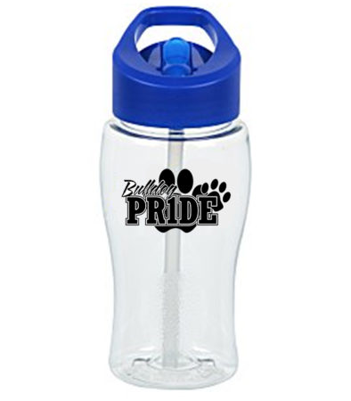 JWMS Bulldogs Clear Bottle with Flip Straw